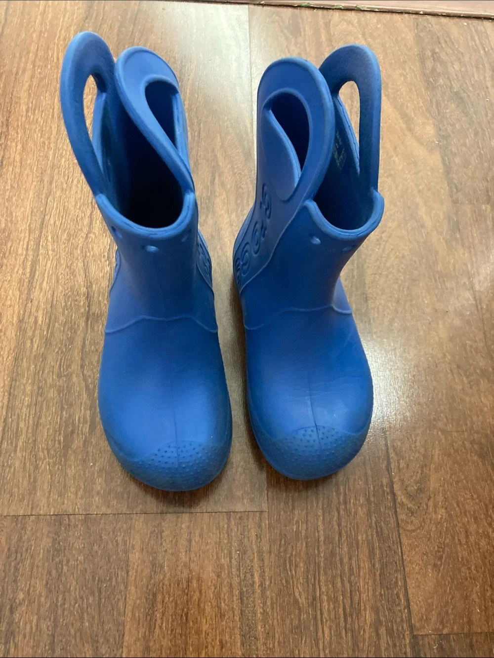 CROCS Kids Blue Pull Rain Boots Sz 13
